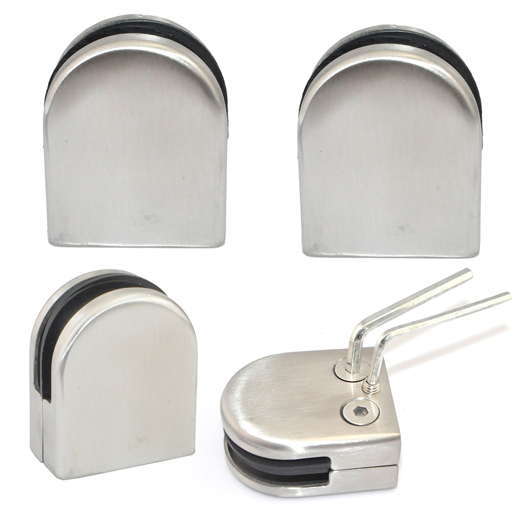 4x Stainless Steel 304 Glass Clip 8MM