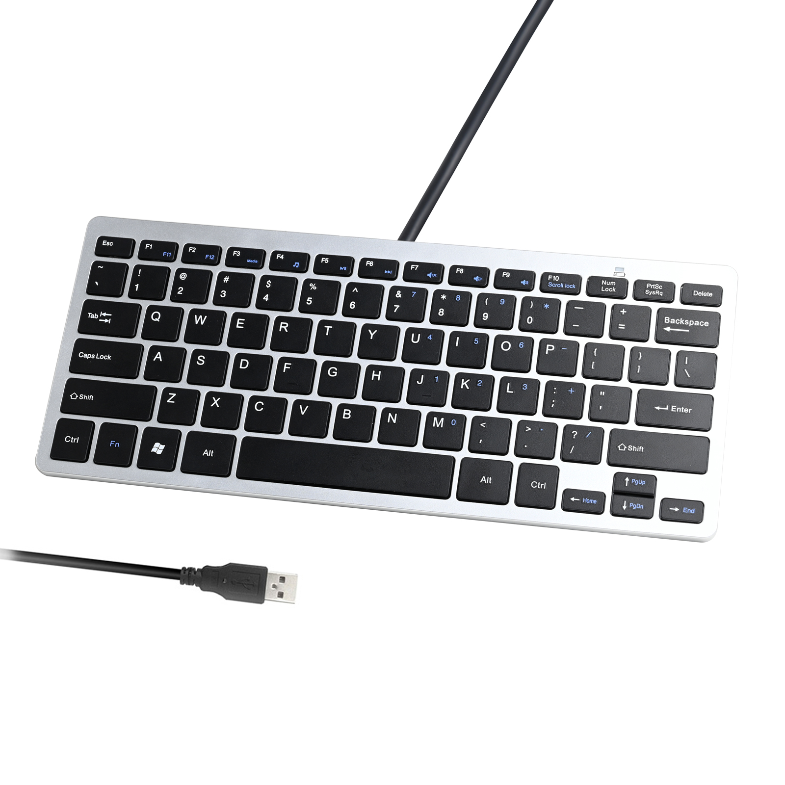 iKKEGOL Compact USB Wired X-Structure Chocolate Keyboard