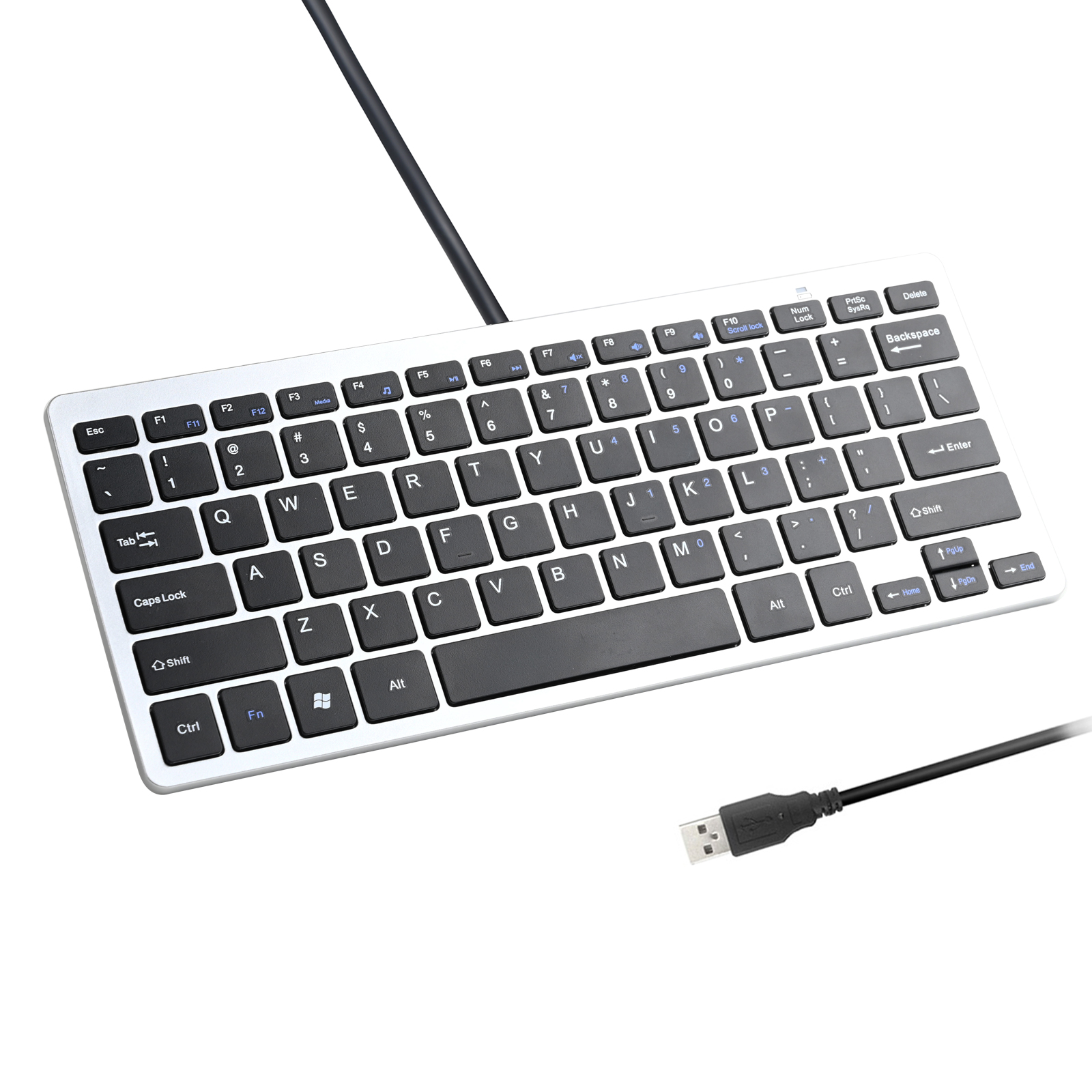iKKEGOL Compact USB Wired X-Structure Chocolate Keyboard