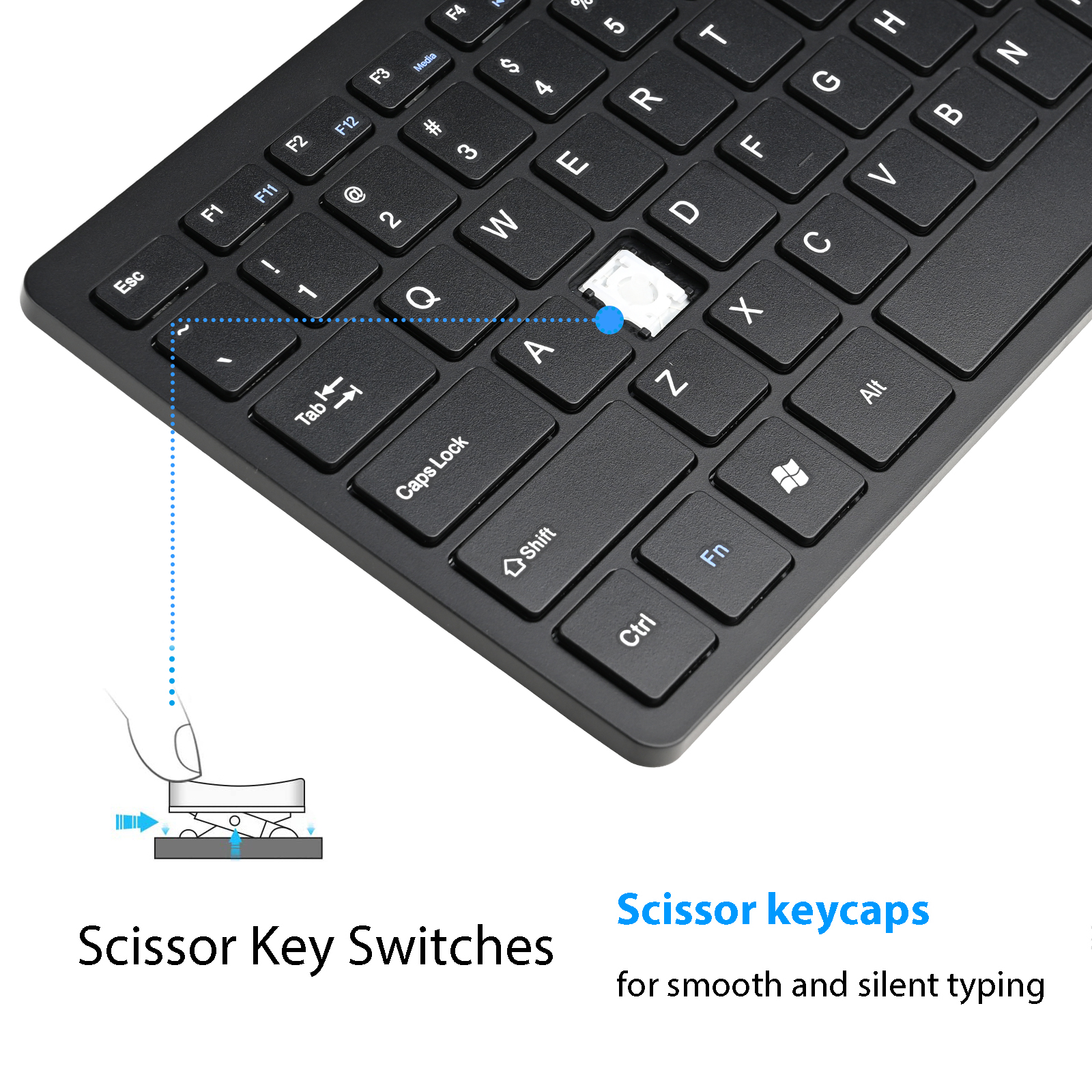 iKKEGOL Slim 78Key USB Compact Chocolate Keyboard - Click Image to Close