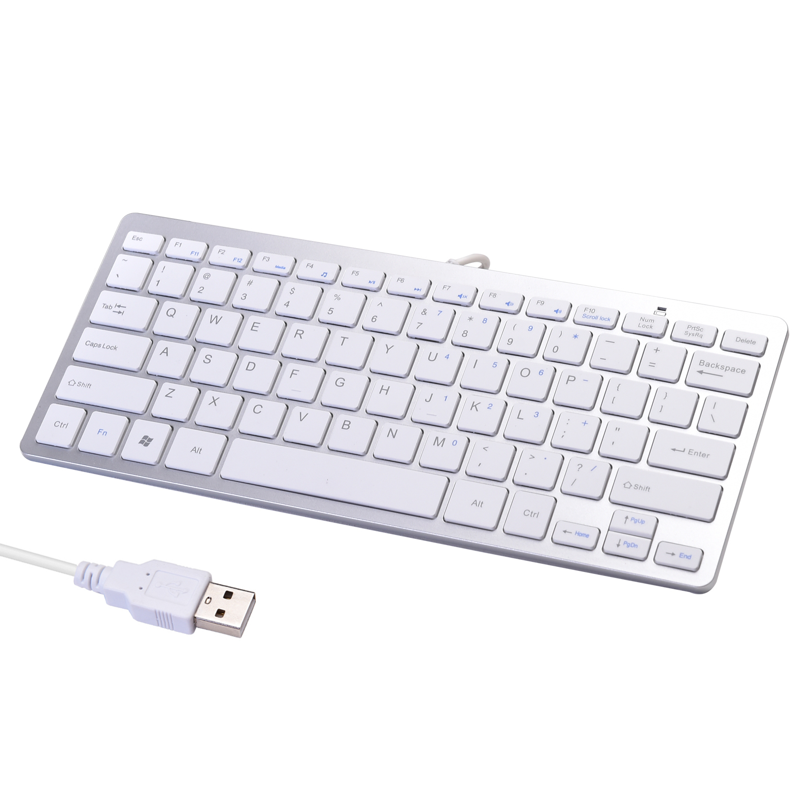 iKKEGOL Mini USB Slim Wired 78-Key Small Compact Keyboard