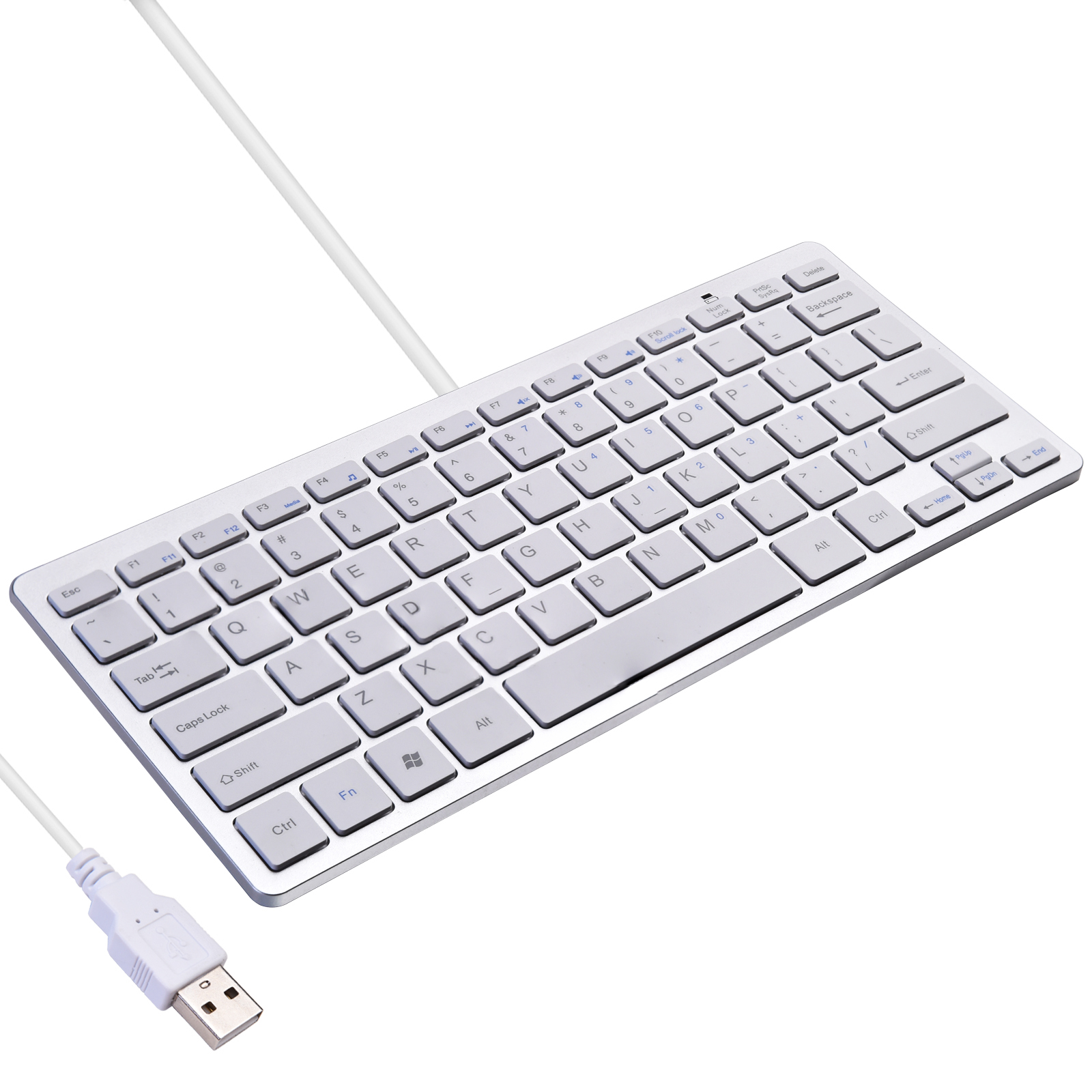 iKKEGOL Mini USB Slim Wired 78-Key Small Compact Keyboard