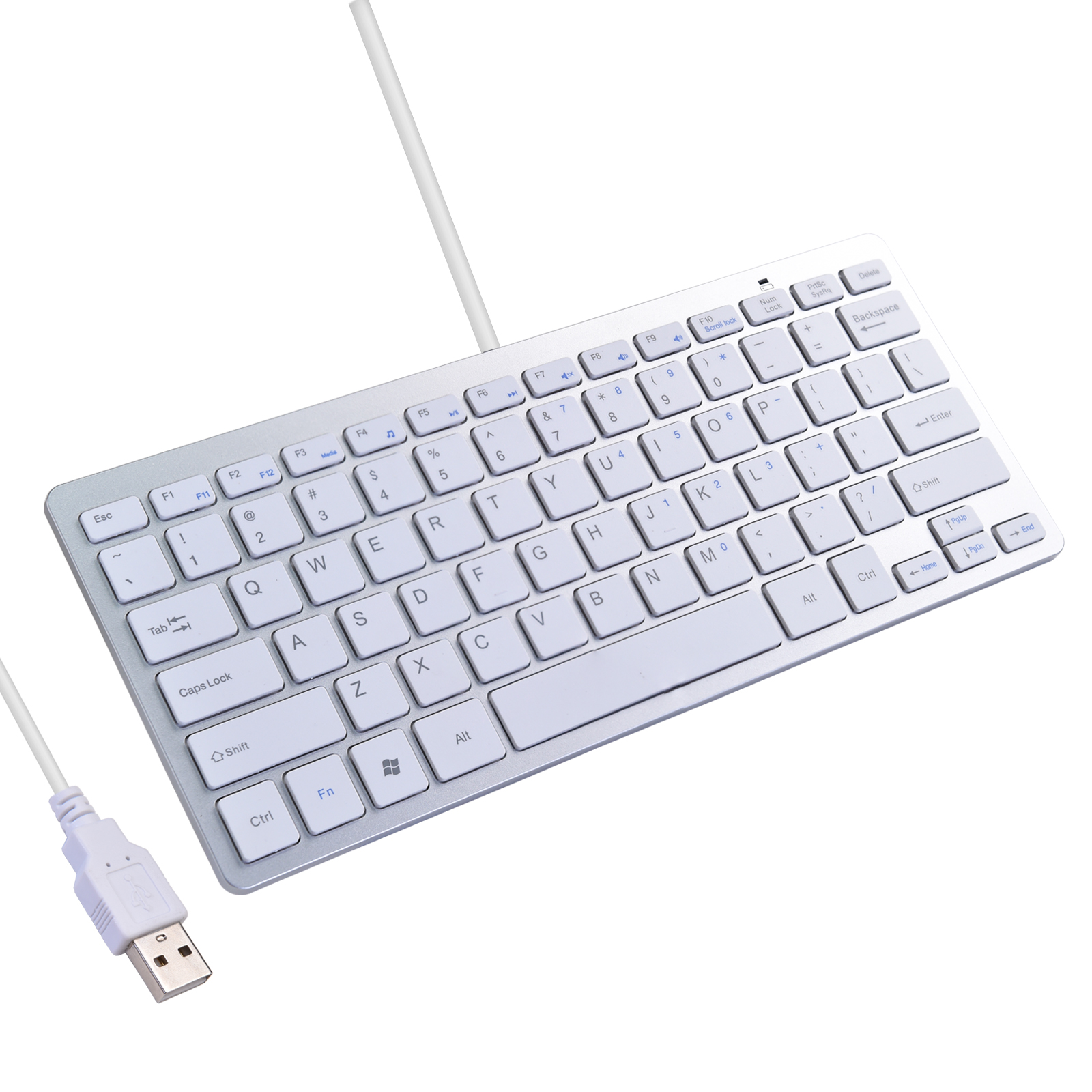 iKKEGOL Mini USB Slim Wired 78-Key Small Compact Keyboard - Click Image to Close