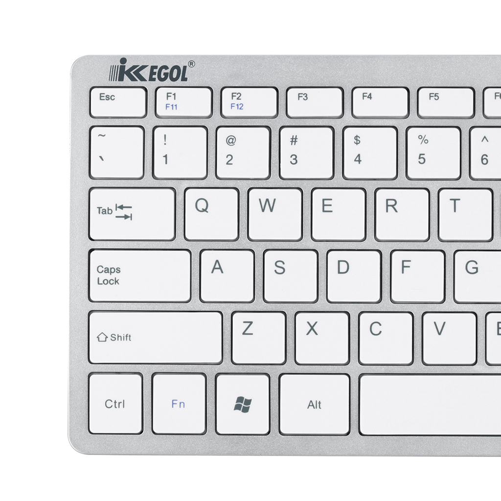 iKKEGOL 78 Key USB Wired Slim Mini Thin Compact Keyboard White