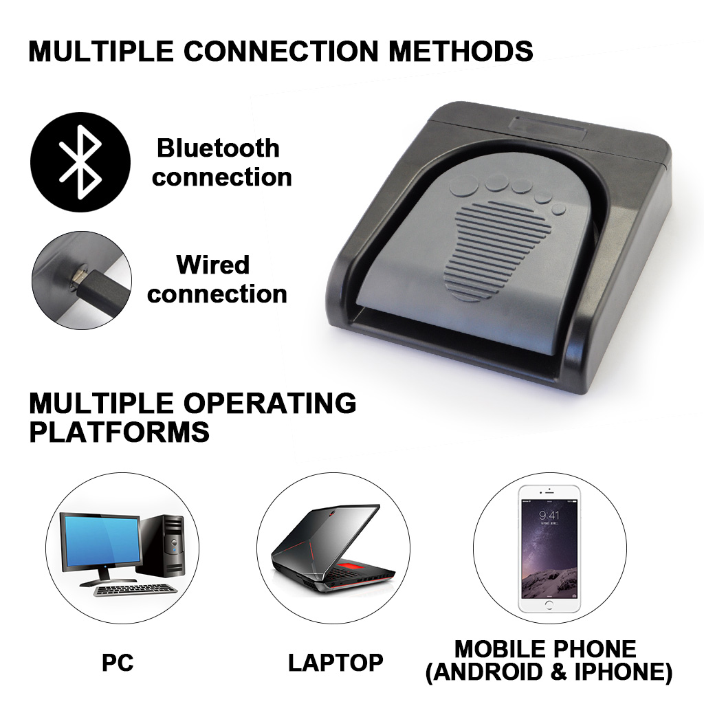 iKKEGOL Bluetooth Wireless HID Action Foot Switch Pedal Control