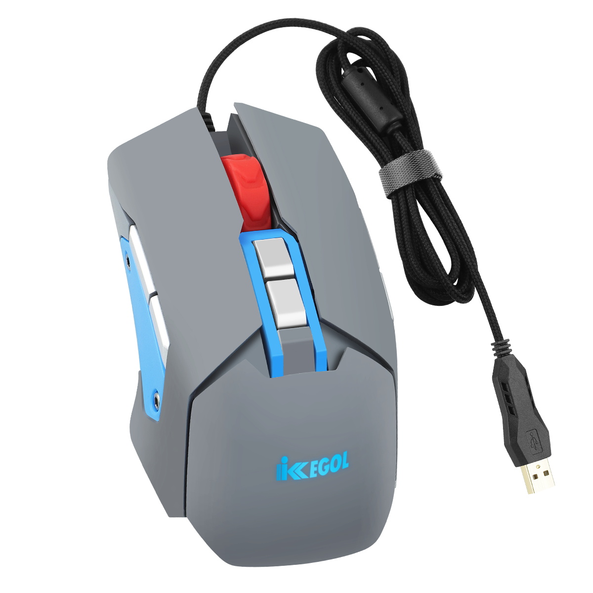 iKKEGOL USB Programmable Gaming Mouse with Speaker, microphone