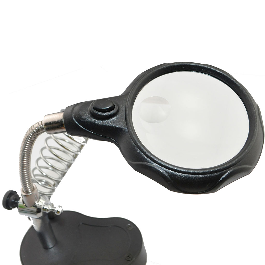 iKKEGOL Helping Hands Magnifier LED Glass Adjustable Alligator C