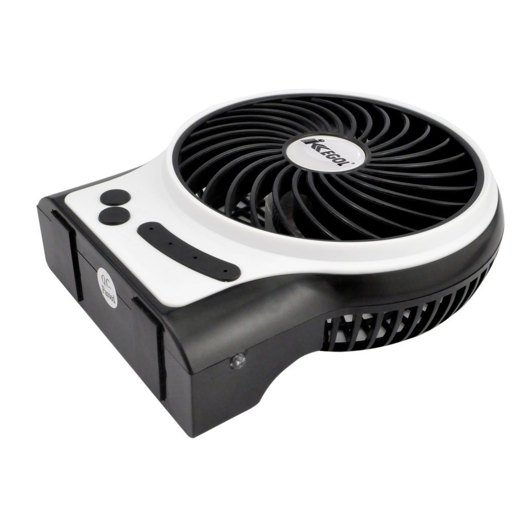 iKKEGOL Mini Portable USB Rechargeable Desk Fan Black