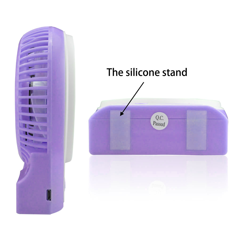 iKKEGOL Mini Portable USB Rechargeable Desk Fan Purple