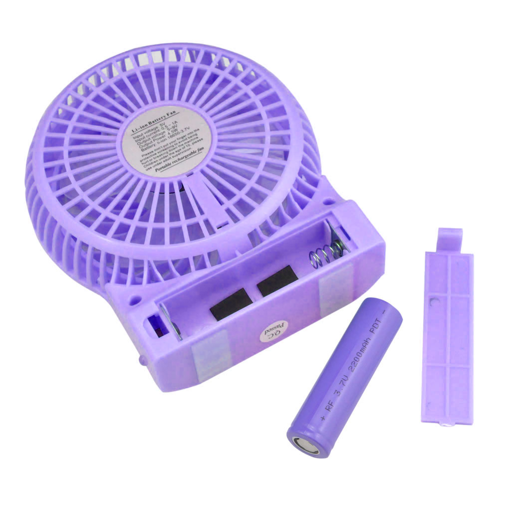 iKKEGOL Mini Portable USB Rechargeable Desk Fan Purple