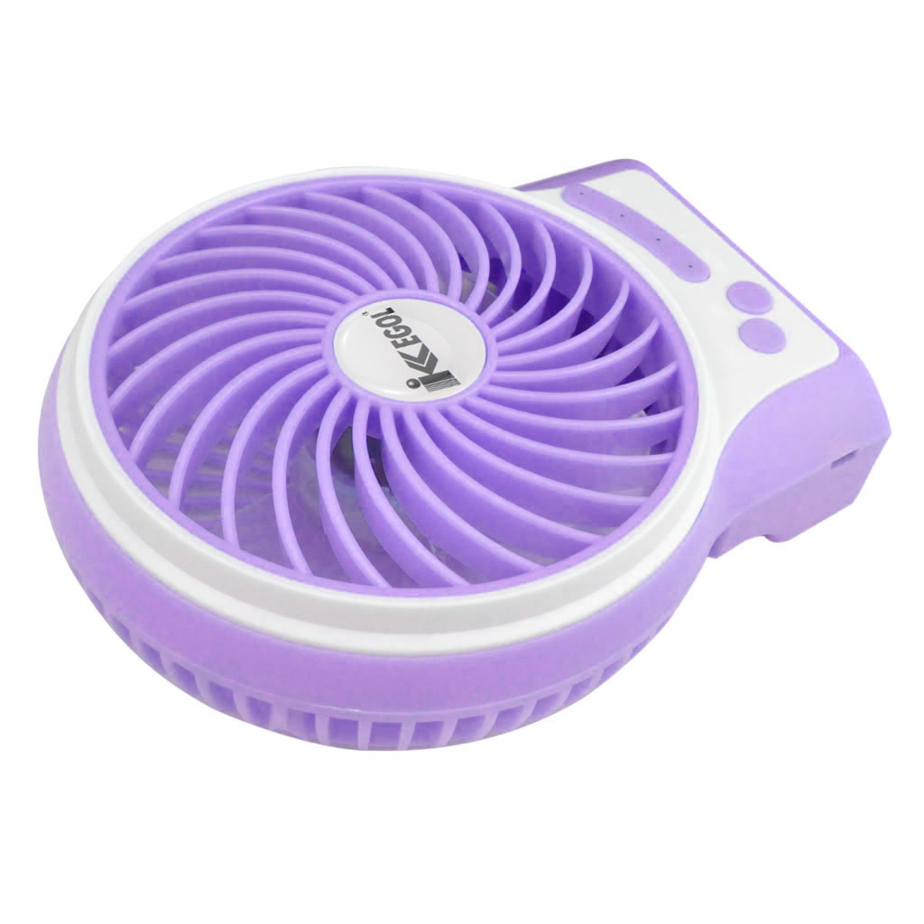 iKKEGOL Mini Portable USB Rechargeable Desk Fan Purple