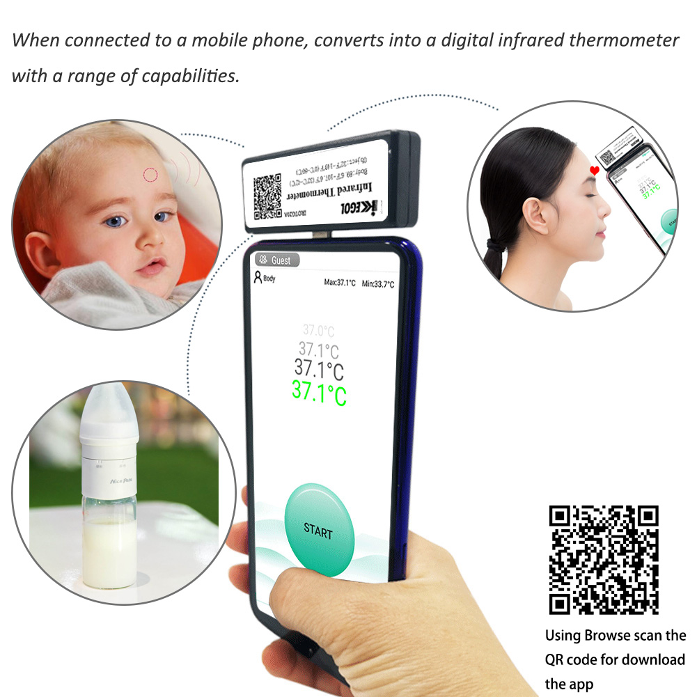 iKKEGOL Mobile Phone Non-Contact Infrared Forehead IR Thermomete - Click Image to Close