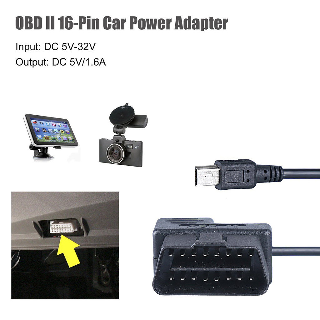 iKKEGOL Car OBD2 II 16 Pin Mini USB Smart Charge Cable - Click Image to Close