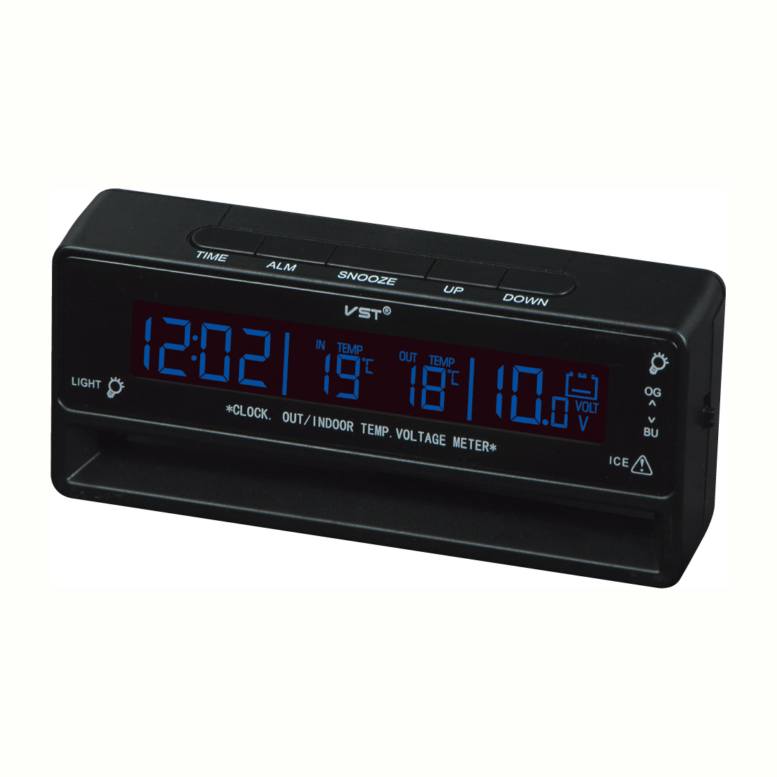 iKKEGOL Car Voltage Monitor Battery Alarm Clock Temp