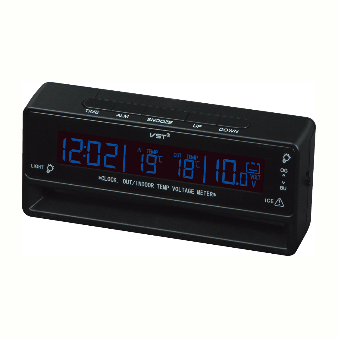 iKKEGOL Car Voltage Monitor Battery Alarm Clock Temp - Click Image to Close