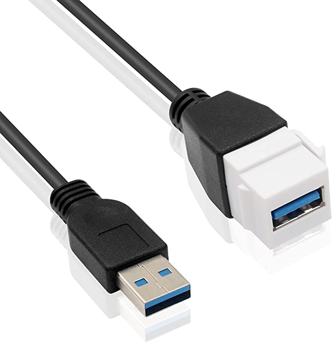 USB3.0 Keystone Jack Insert Cable for Wall Plate Outlet Panel