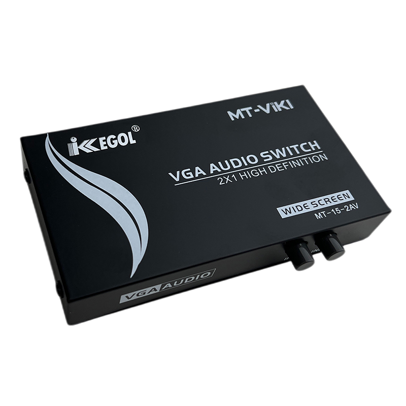 iKKEGOL 2-Port VGA Audio Video Switch 2x1 SVGA Switcher