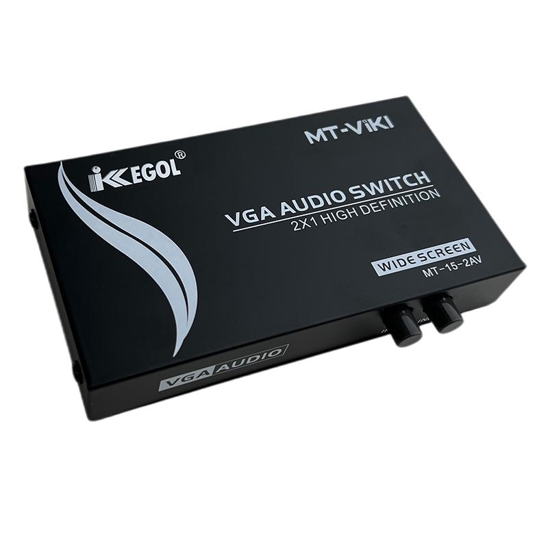 iKKEGOL 2-Port VGA Audio Video Switch 2x1 SVGA Switcher - Click Image to Close