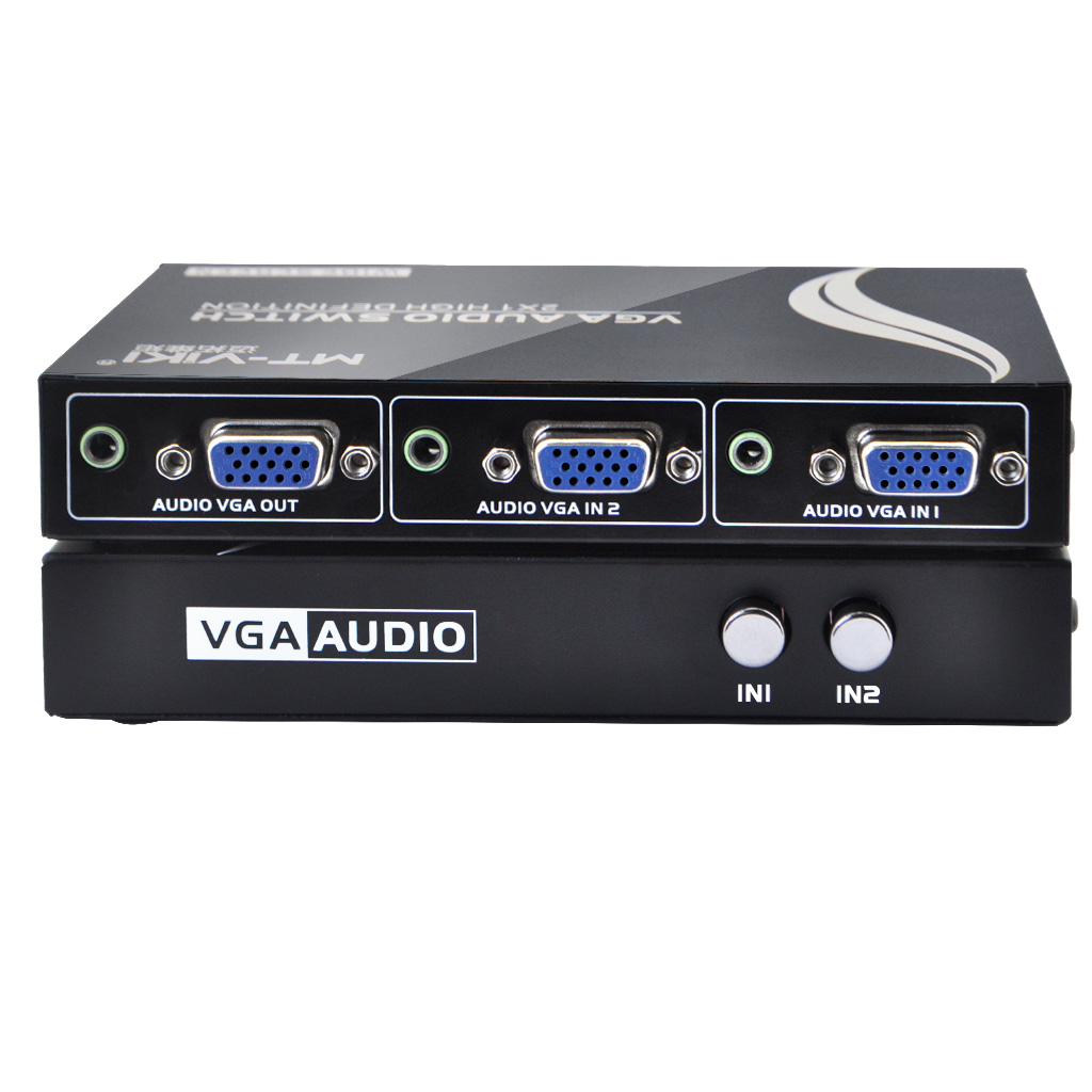 iKKEGOL 2-Port VGA Audio Video Switch 2x1 SVGA Switcher