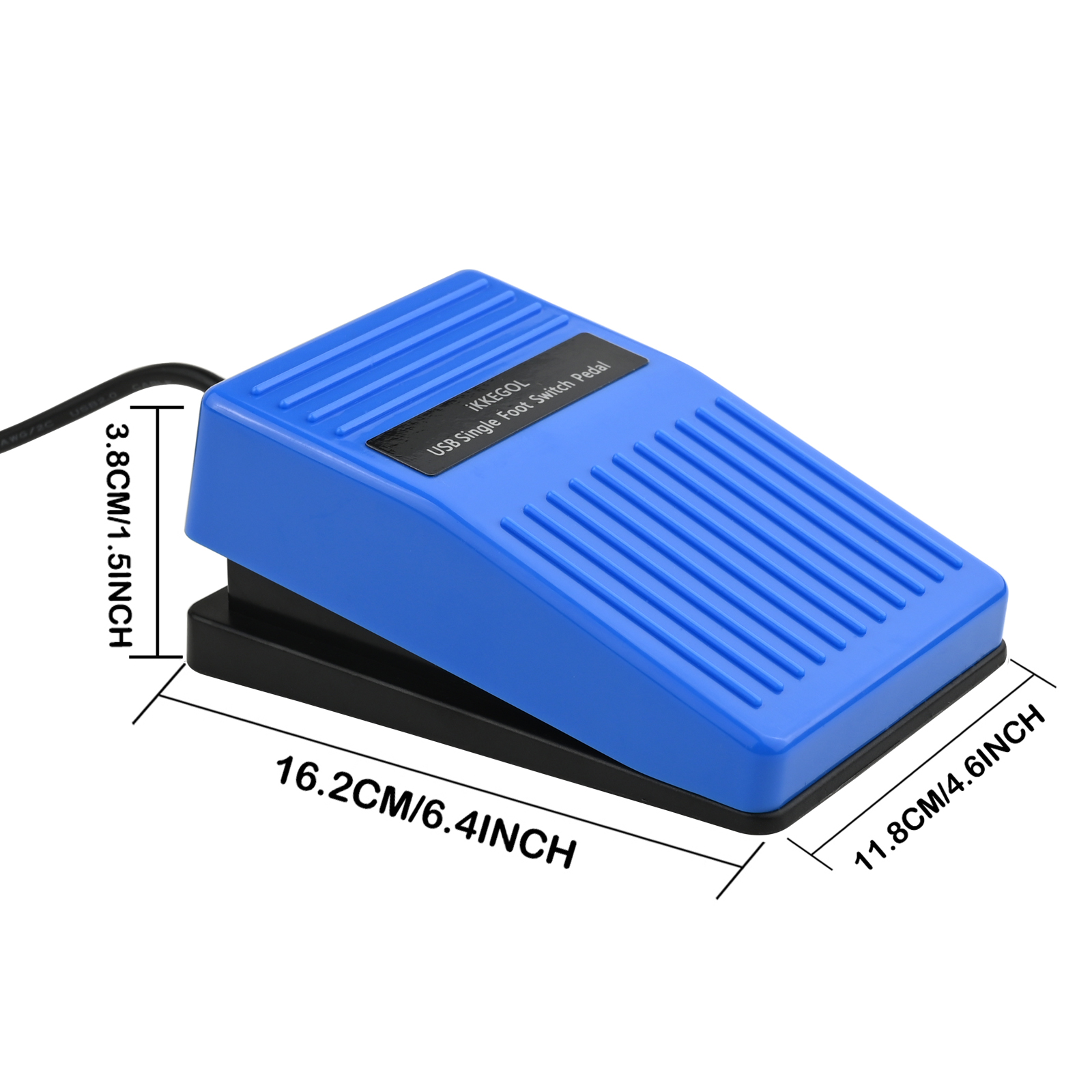 iKKEGOL USB Photoelectric Foot Control Action Switch Blue Pedal