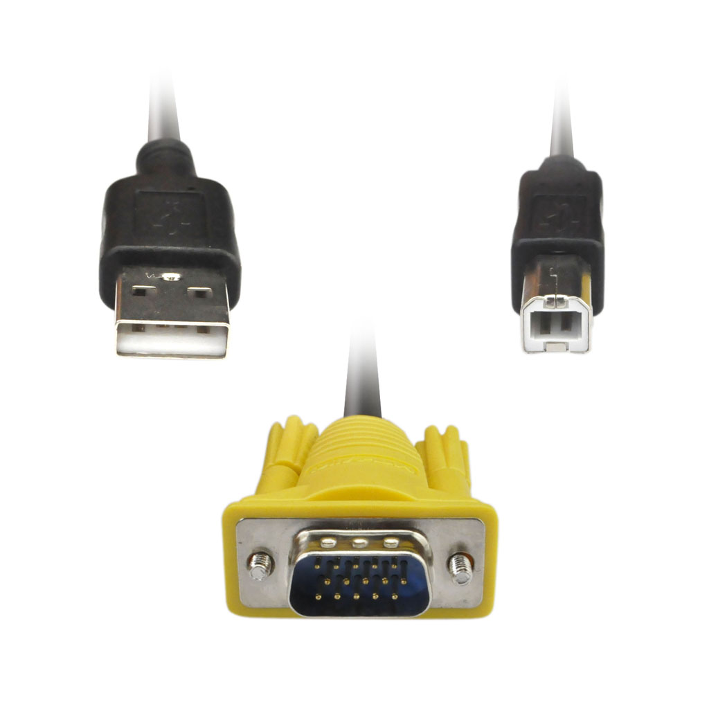 Original KVM Switch Cable VGA+USB B to VGA+USB A Male to Male [10239Y