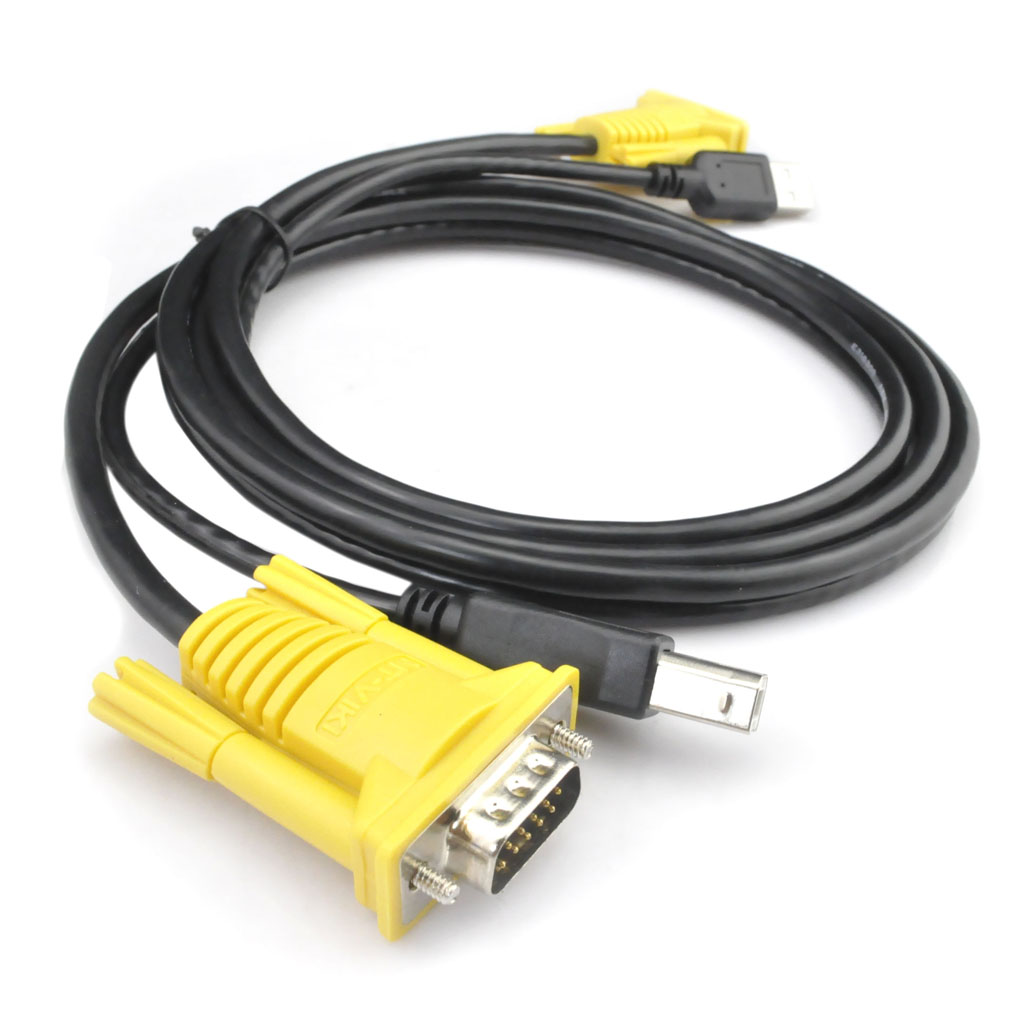 Original KVM Switch Cable VGA+USB B to VGA+USB A Male to Male