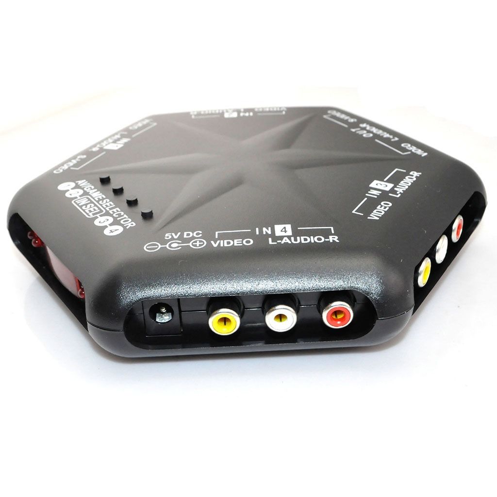 4 Port in 1 Out Video Audio Game AV Switch Box S-Video Selector