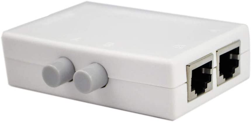 2-Port RJ45 Network Key-Press Switch Splitter Selector Box