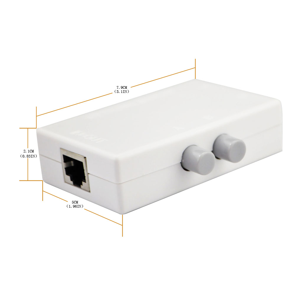 2-Port RJ45 Network Key-Press Switch Splitter Selector Box - Click Image to Close