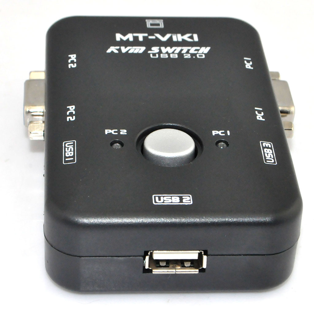 2 Port USB VGA KVM Switch Box+Cables for Computer Sharing Monito - Click Image to Close