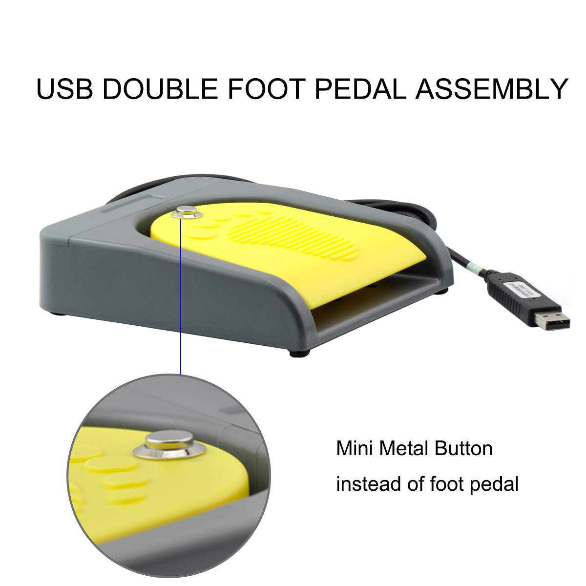 USB Foot Switch Control Pedal 2 Key Assembly Program Video Game