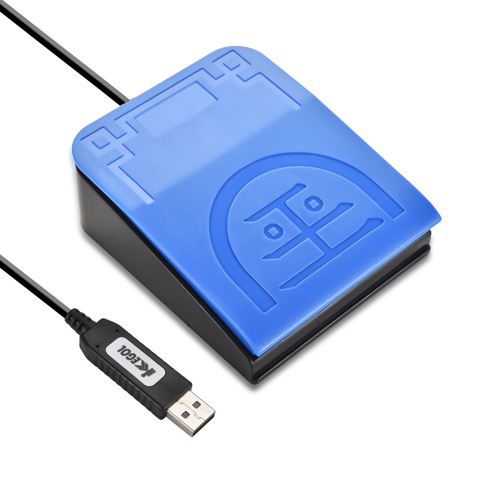 iKKEGOL Upgraded USB Single Foot Optics Blue Pedal Switch