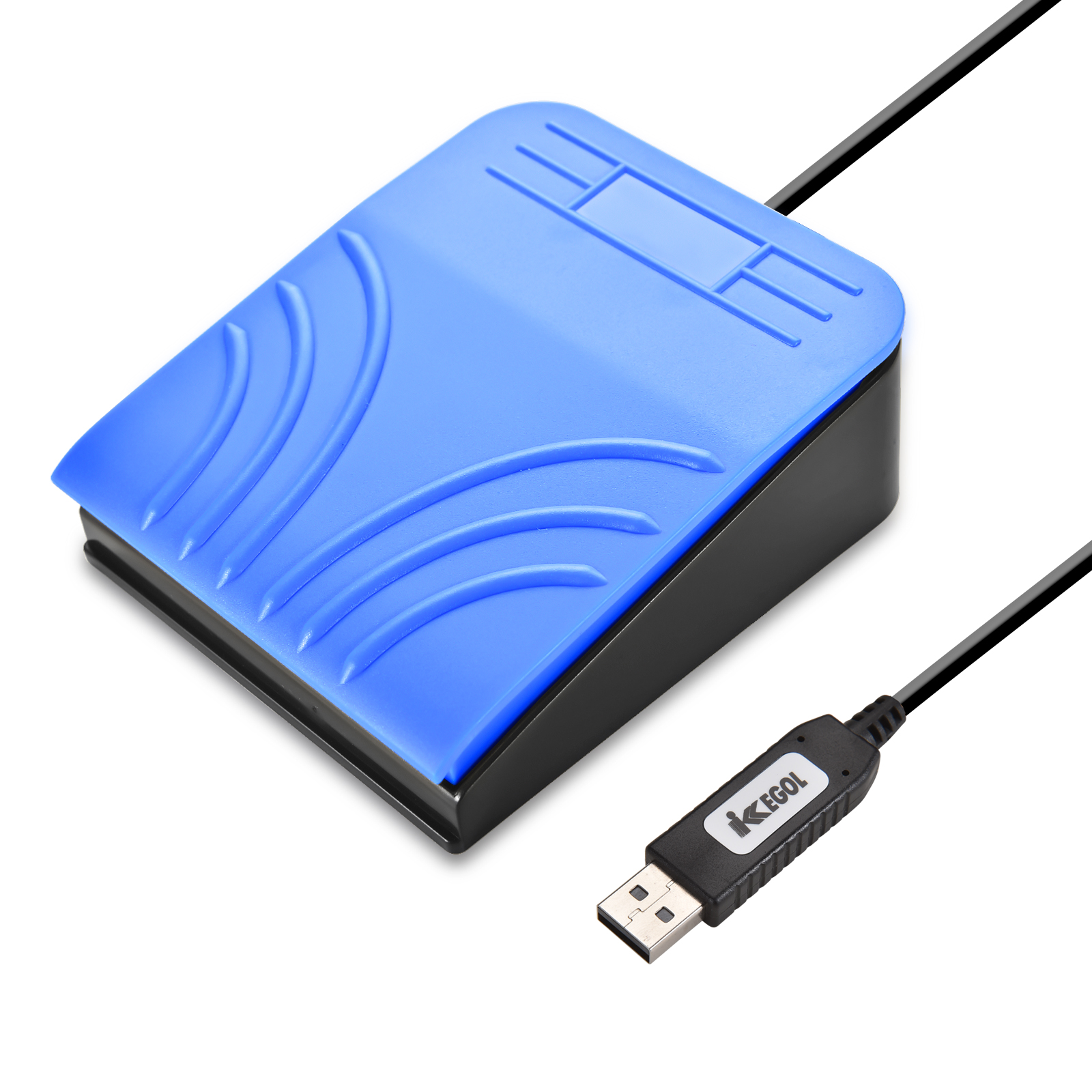 [Upgraded] iKKEGOL USB Single Foot Blue Pedal Optical Switch