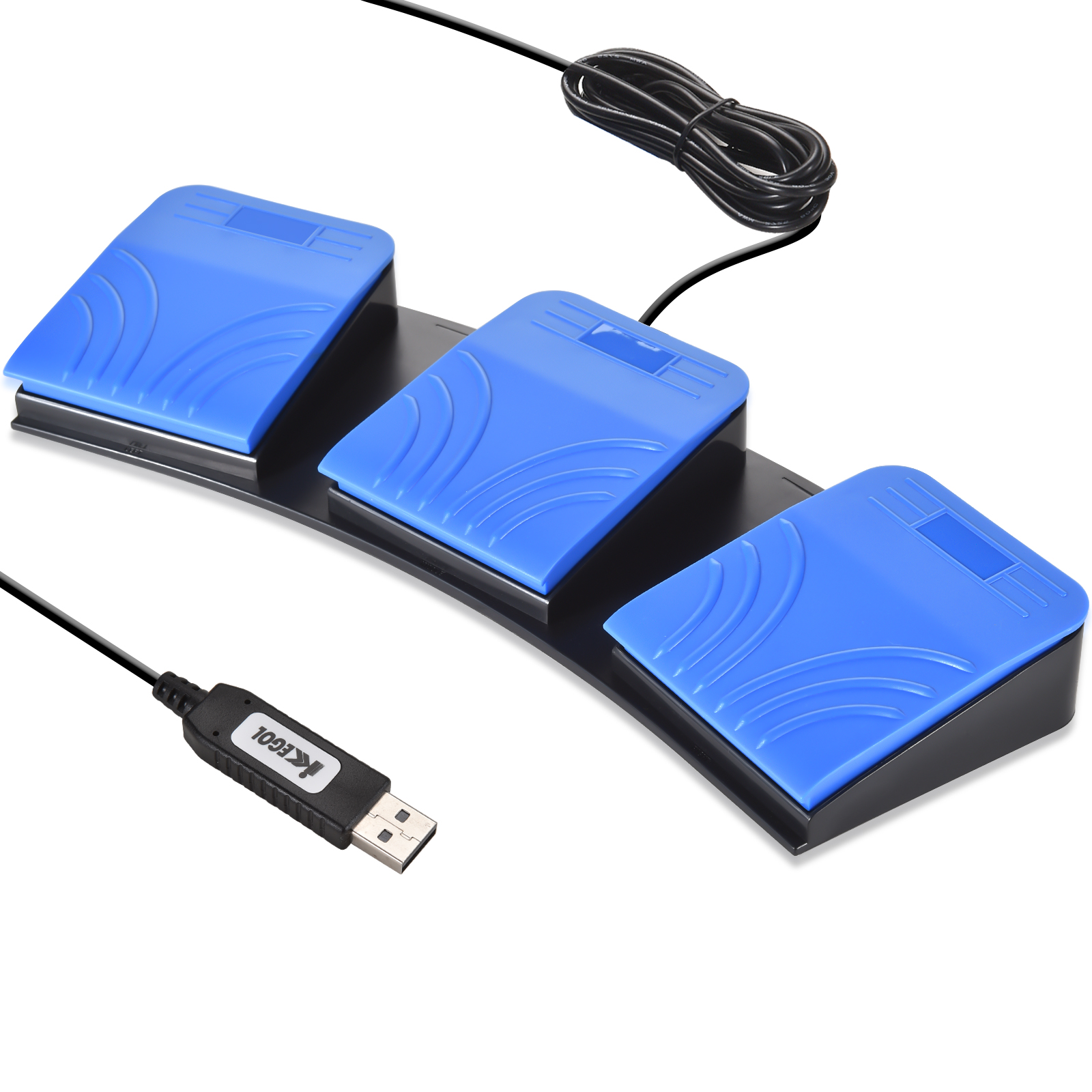 [Upgraded] iKKEGOL USB Triple Foot Pedal Optical Switch