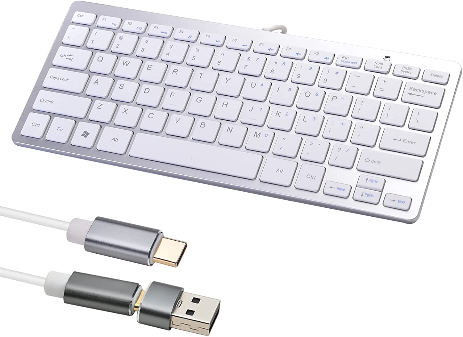 USB-C Ultra Thin 78 Scissor Keys Mini Slim 2-in-1 Keyboard