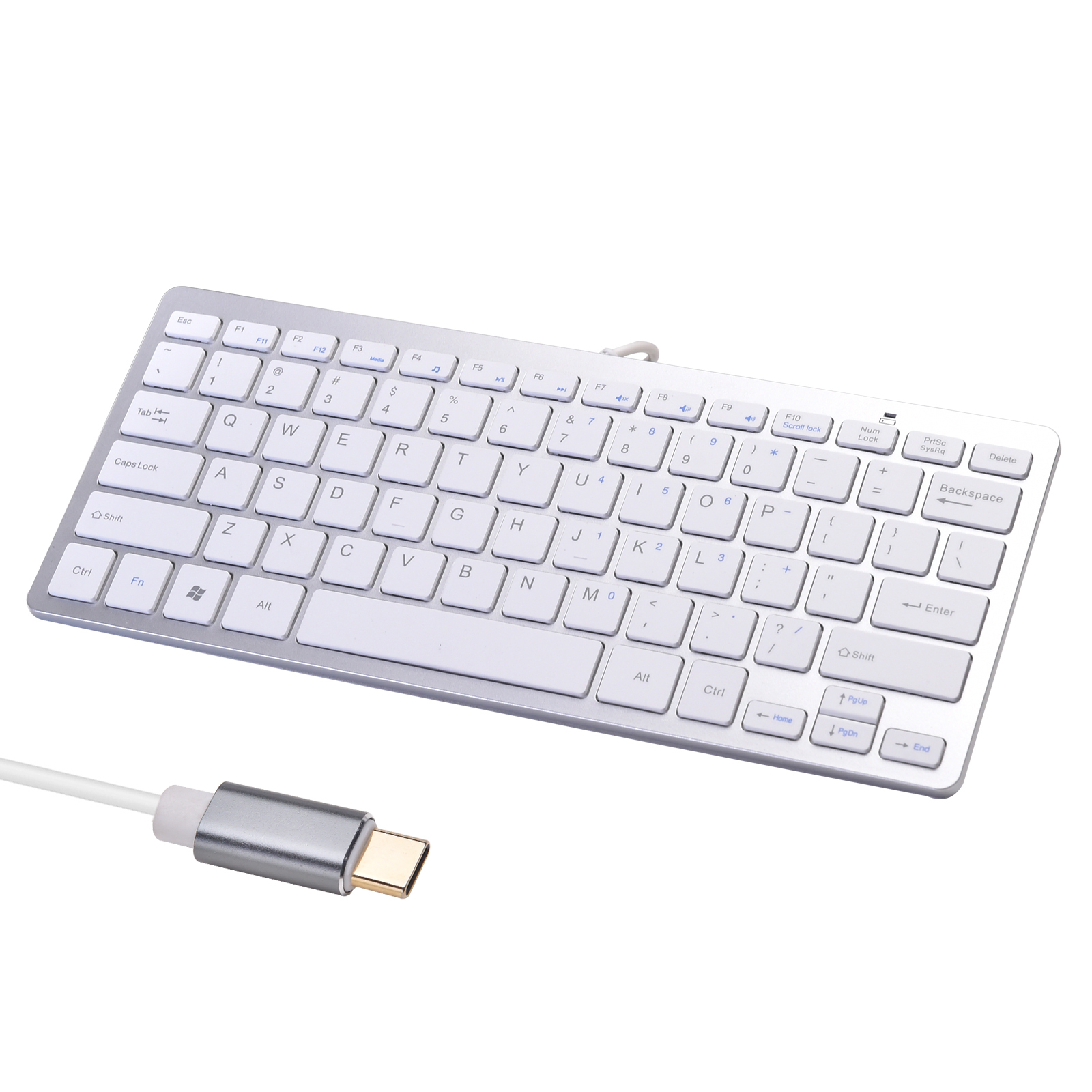 USB-C Ultra Thin 78 Scissor Keys Mini Slim 2-in-1 Keyboard - Click Image to Close