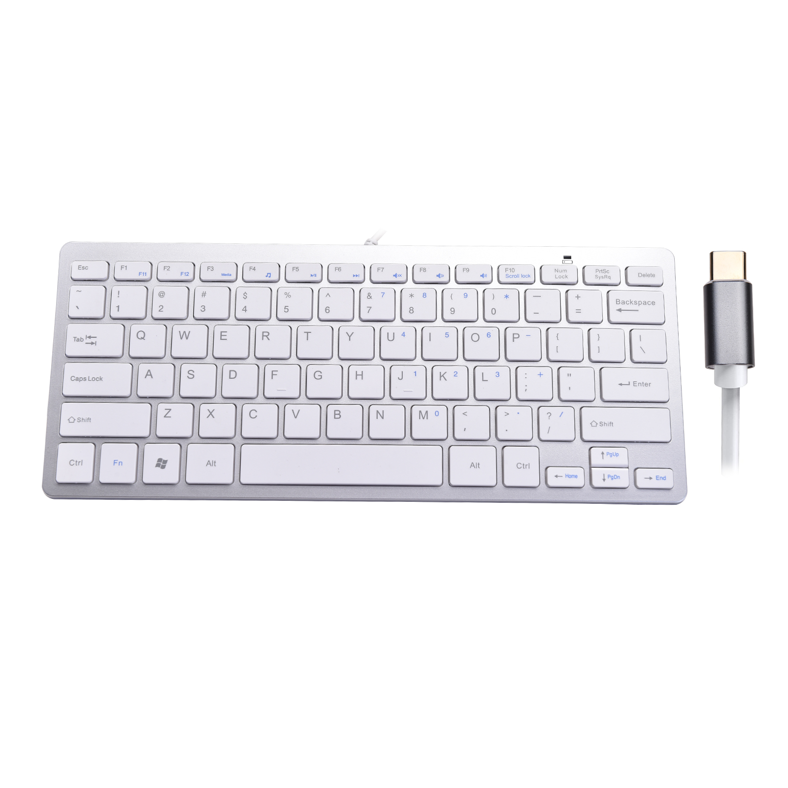 USB-C Ultra Thin 78 Scissor Keys Mini Slim 2-in-1 Keyboard