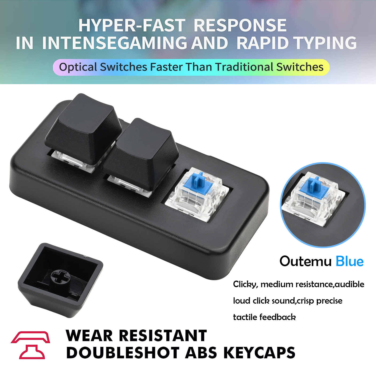 2022 Upgrade USB Customize Triple 3-keys Shortcut Mini Keyboard