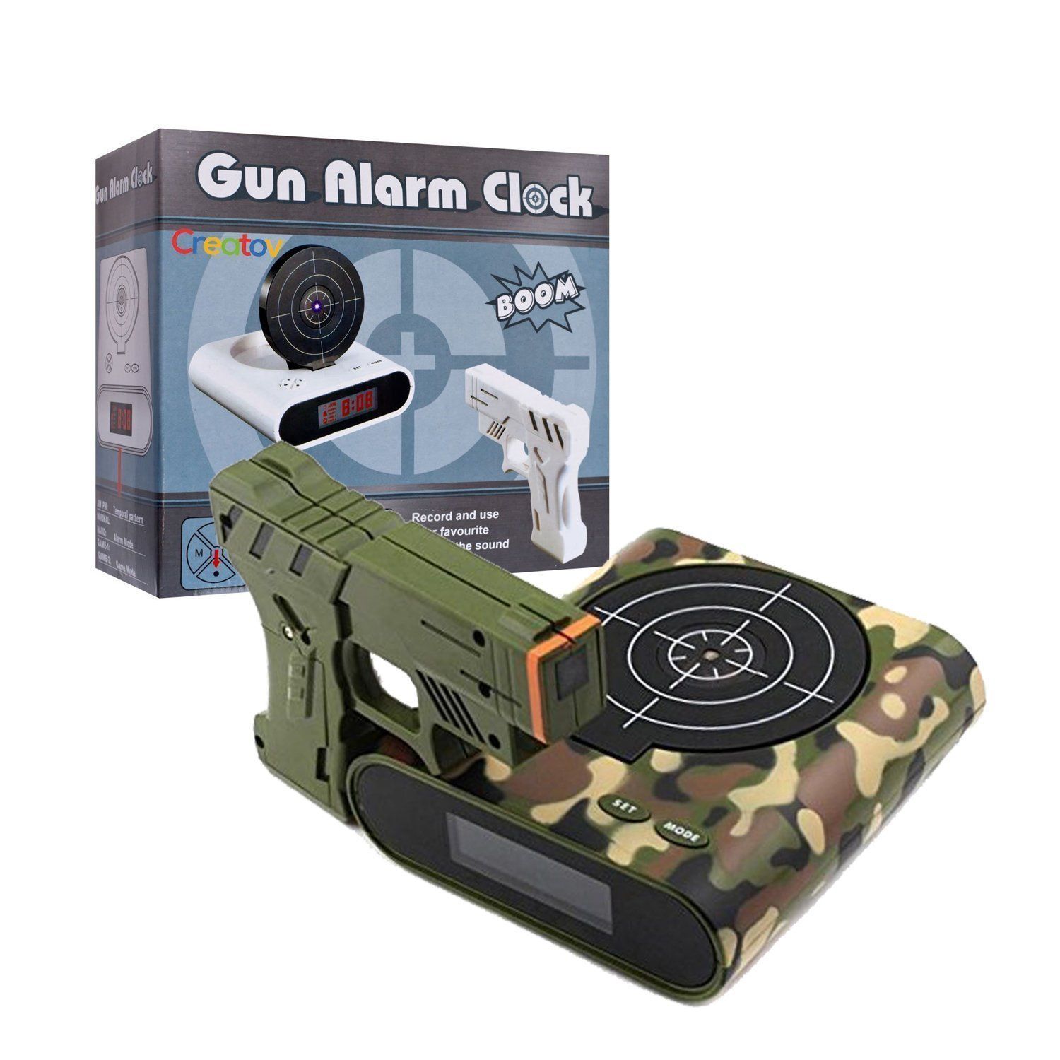 Target Alarm Clock Kids Gadgets Gift with Infrared Toy Gun - Click Image to Close