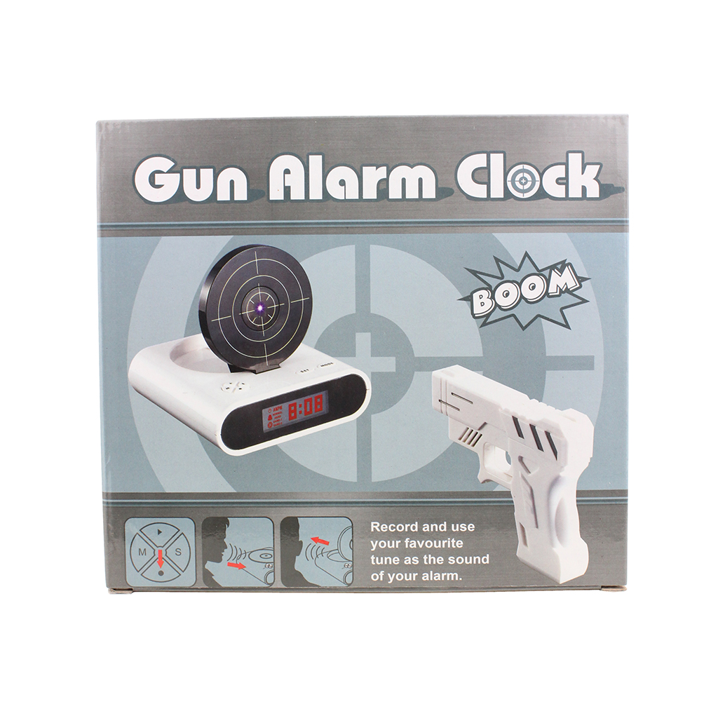 Target Alarm Clock Kids Gadgets Gift with Infrared Toy Gun - Click Image to Close