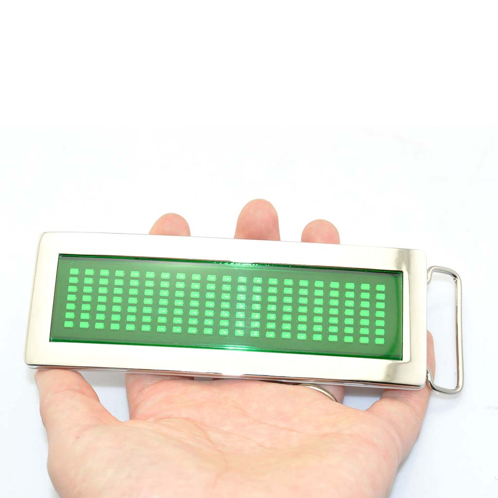 Metal Frame LED DIY Text Name Flash Scrolling Belt Buckle