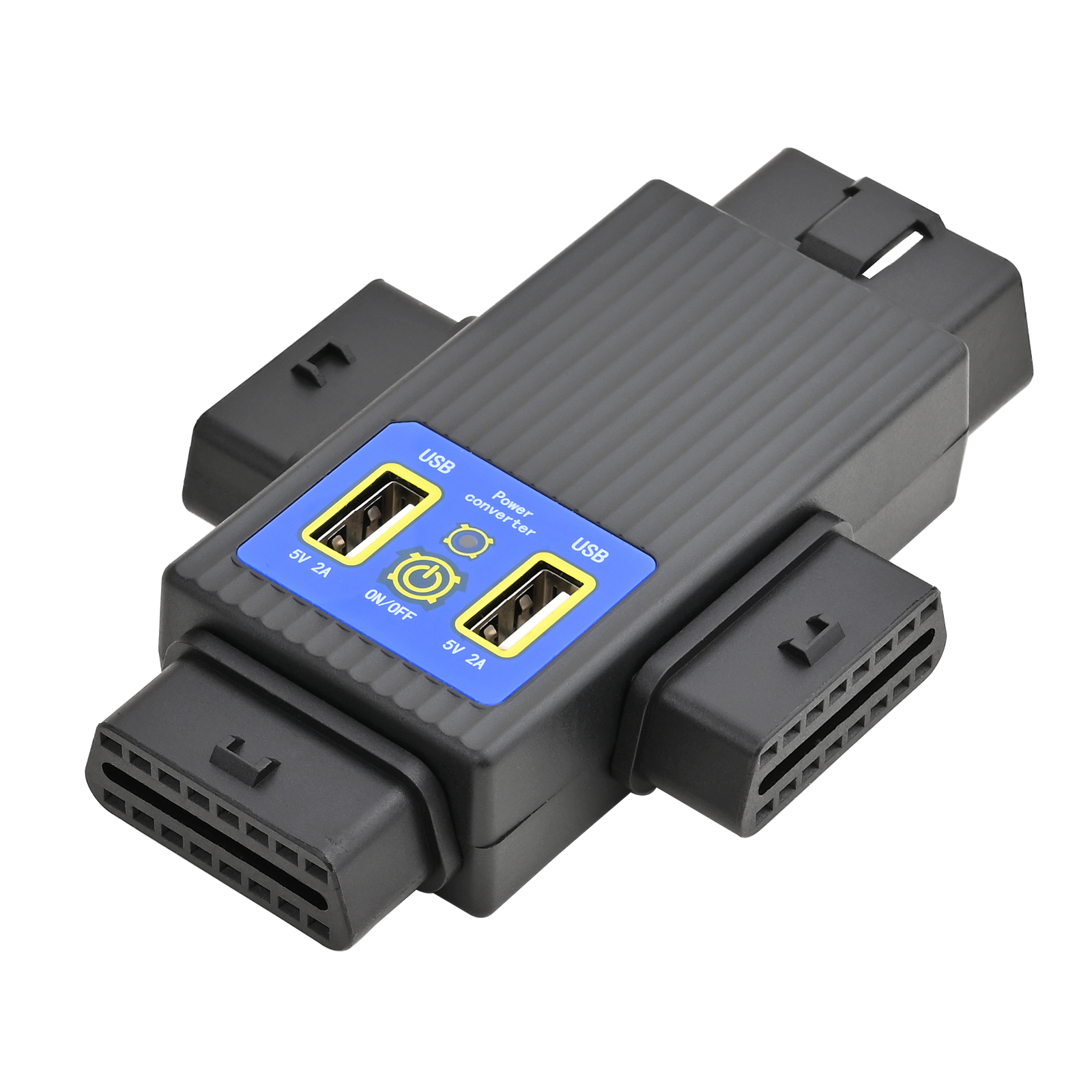 iKKEGOL OBDII 16 Pin 1 Male to 3 Female Splitter With 2 USB Char