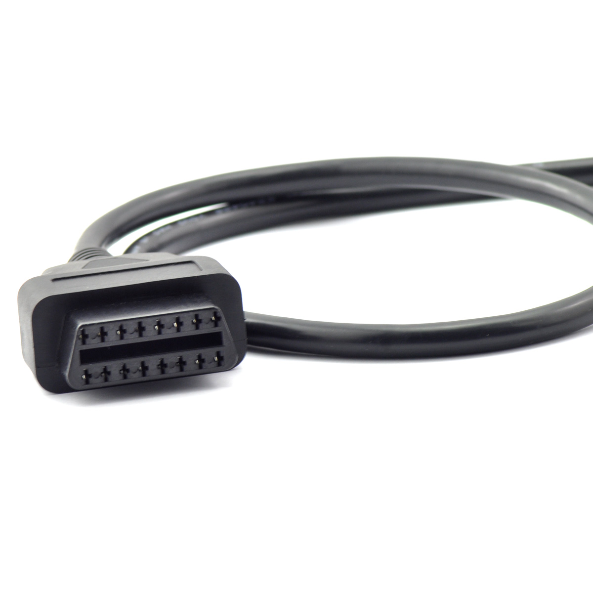 60cm 16-Pin OBD2 Female Connector Pigtail DIY Cable Cord - Click Image to Close