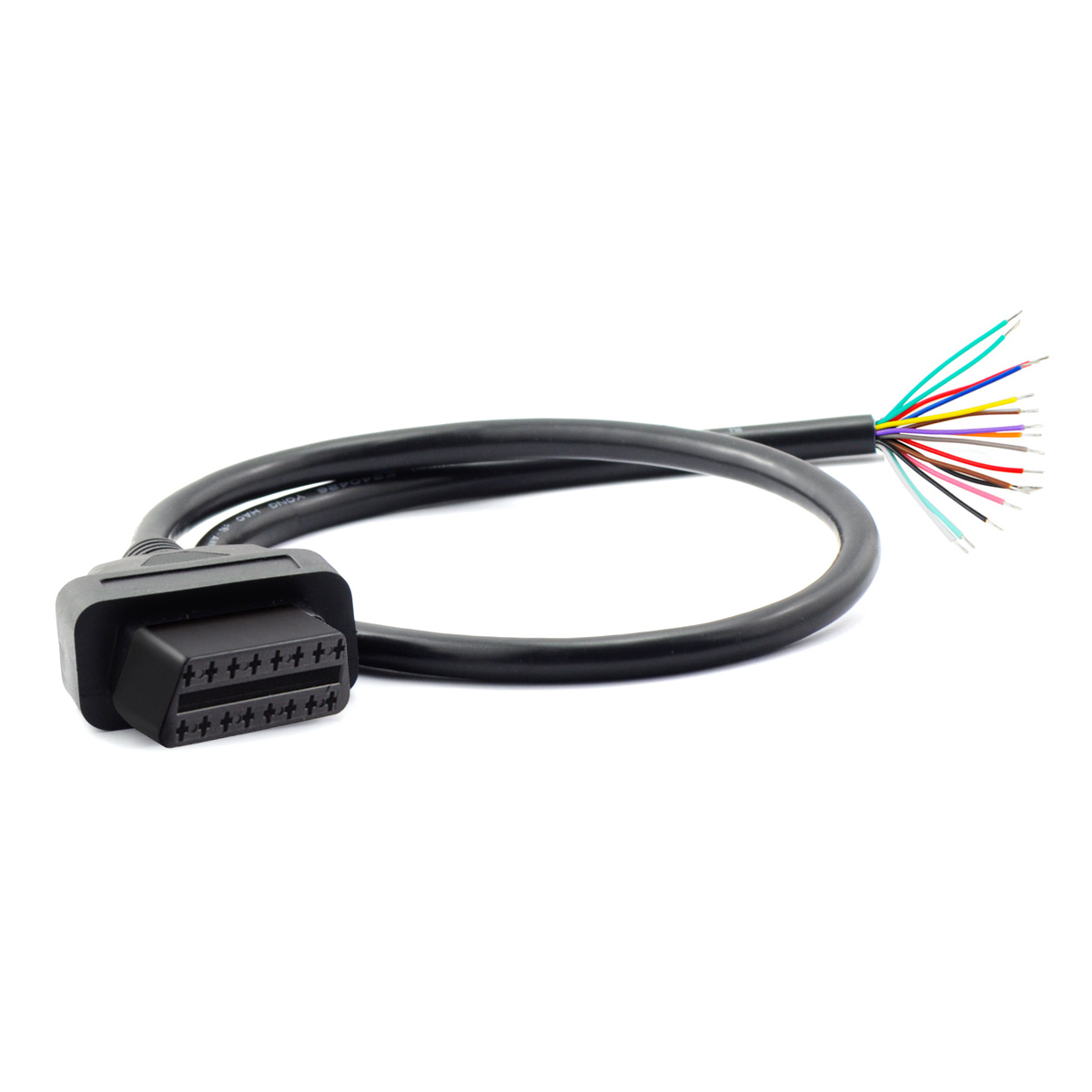 60cm 16-Pin OBD2 Female Connector Pigtail DIY Cable Cord