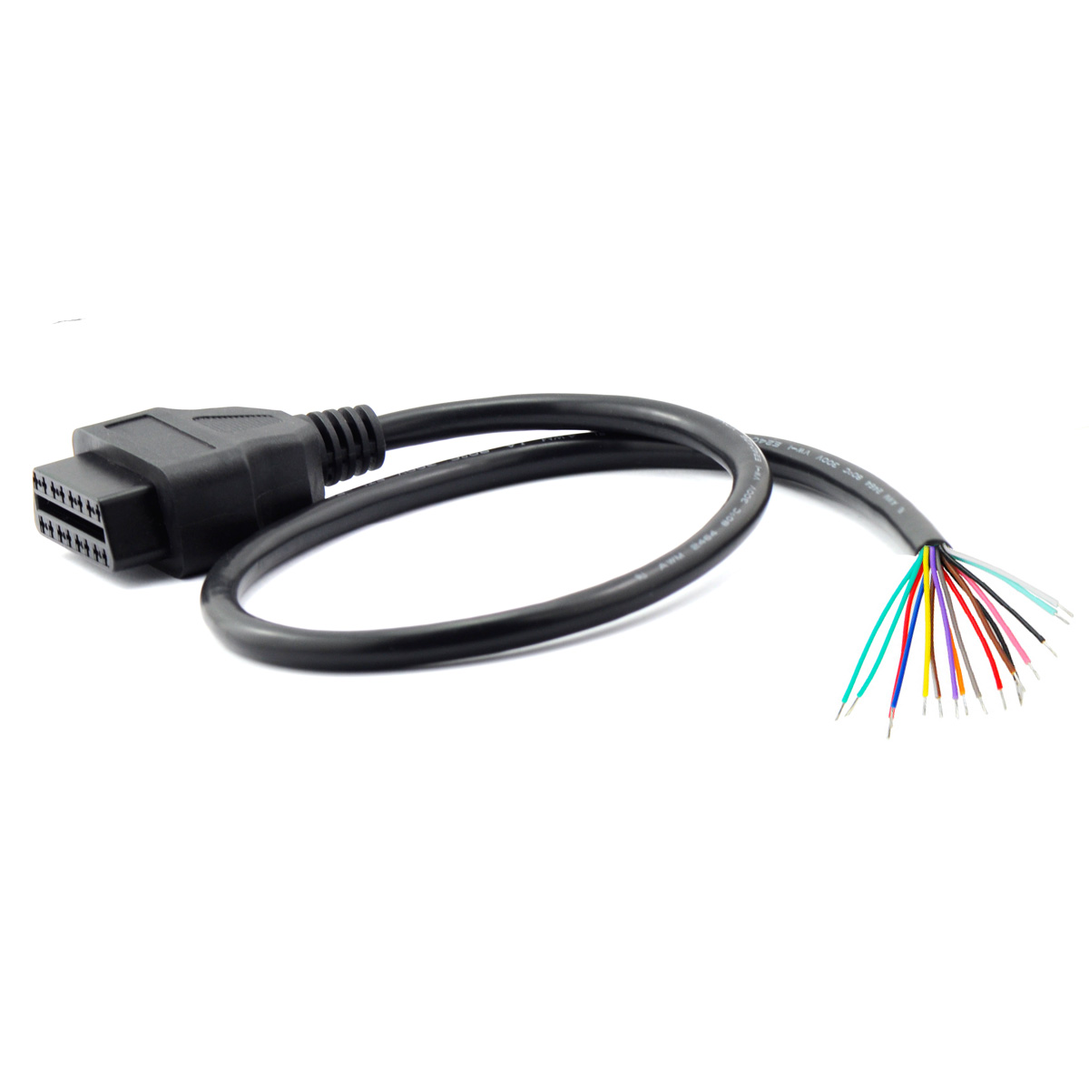 60cm 16-Pin OBD2 Female Connector Pigtail DIY Cable Cord - Click Image to Close