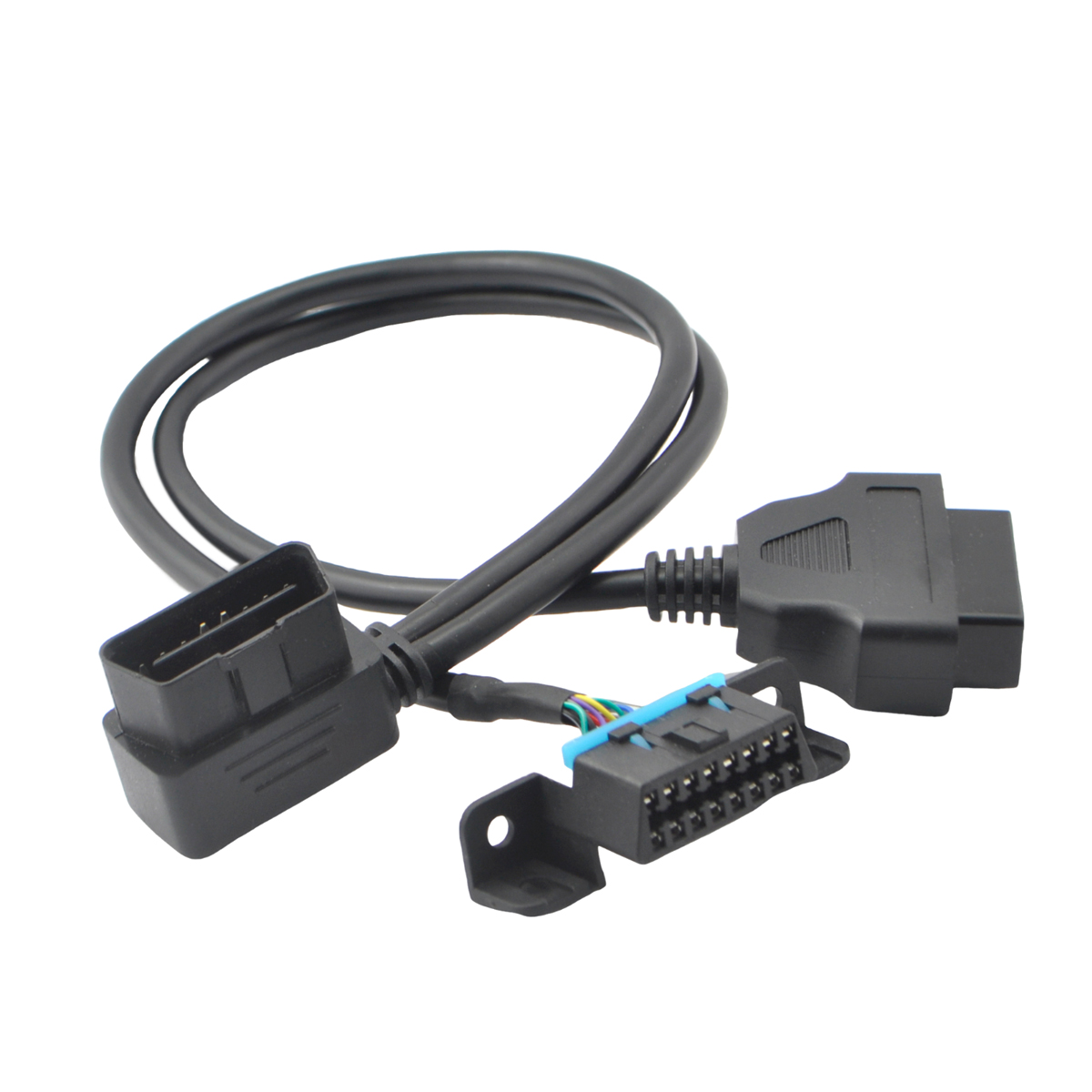 Right Angle OBD2 OBDII J1962 1 Male to 2 Female Splitter Y Cord