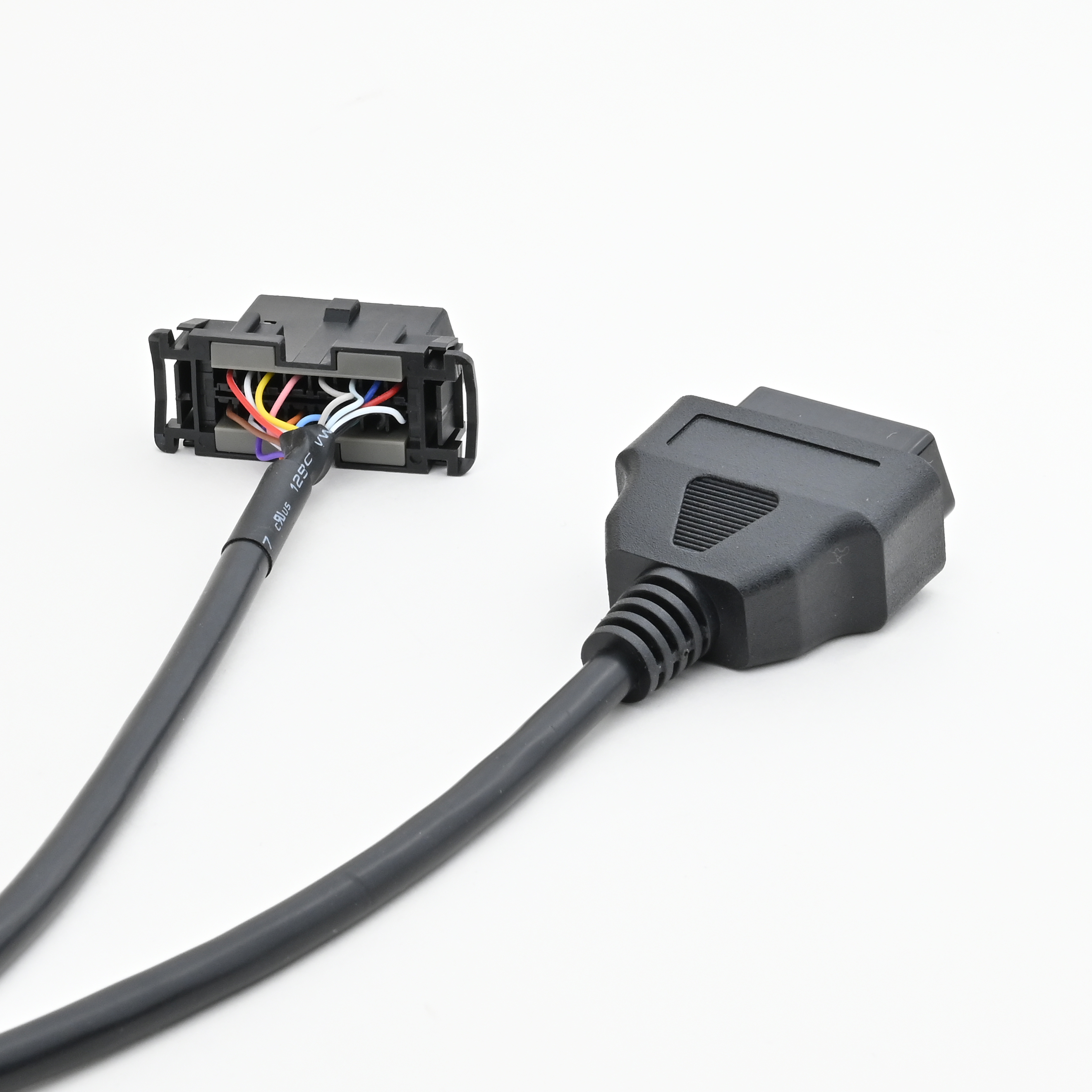 16pin OBDII Angle L Splitter Cable with Bracket for KIA Mazda