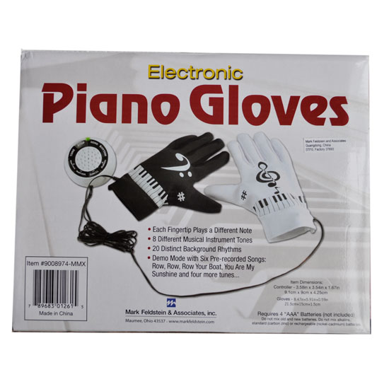 Electronic Piano Gloves with Built-in Speaker Demo Melody Song - Click Image to Close